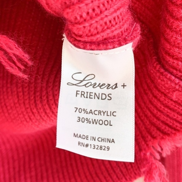 Lovers + Friends Prospect Fray Hem Barbie Pink Fuchsia V neck Cropped Sweater - Picture 8 of 10